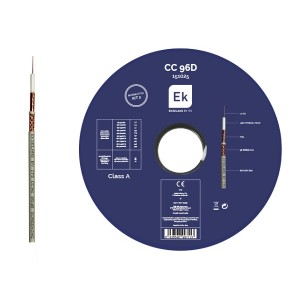 CC 96D – Cabo coaxial cobre LSZH RG6 Ø6.8mm 85dB/ClasseA - rolo 100m - branco