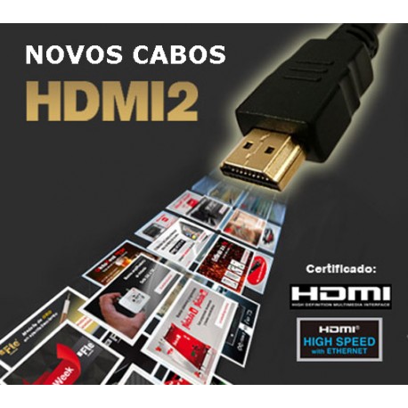 HDMI2-30 - Cabo High Speed HDMI 2.0 macho / macho 4K com Ethernet - 3.0m