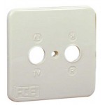 MP 76 BL– Espelho para tomada de 2 conectores, branco - Fte